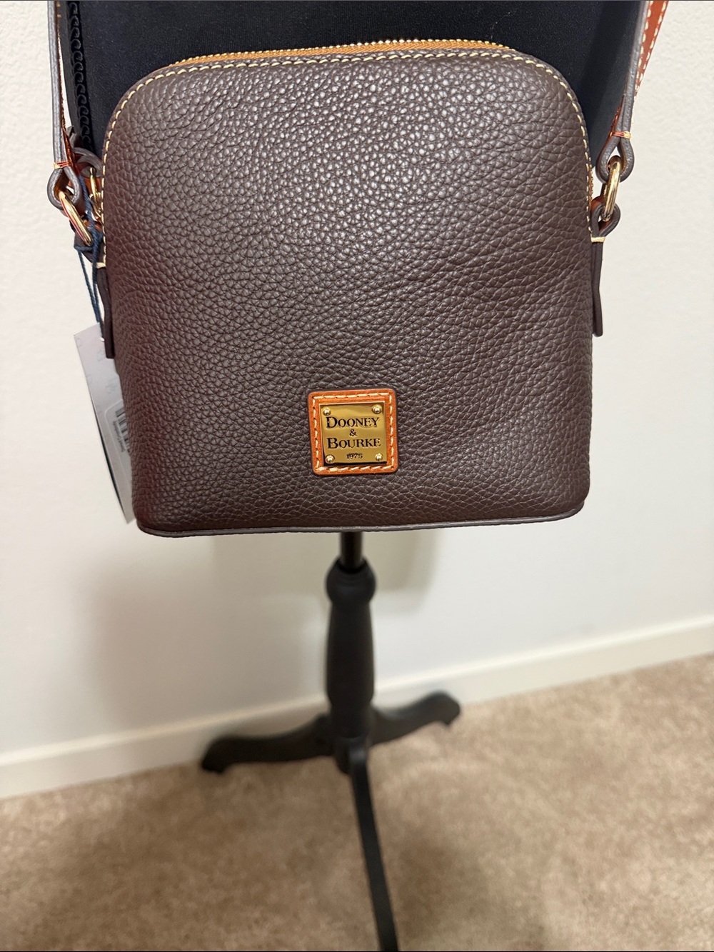 Dooney & Bourke Chocolate Brown Pebbled Leather Messenger